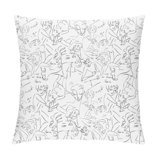 Personality  Various Sketches Of . Seamless Pattern Pillow Covers