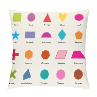 Personality  Free Vector Colorful Flat Geometric Shapes Set Vector Pillow Covers