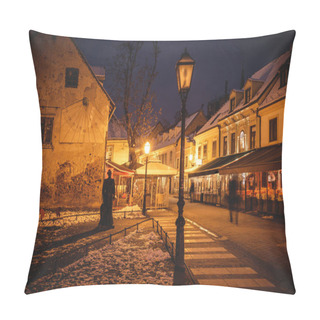 Personality  Old Tkalca Street In Zagreb Evening Advent View Pillow Covers