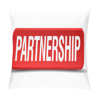 Personality  Partnership Red 3d Square Button Isolated On White Pillow Covers