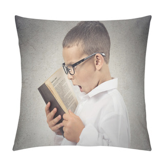 Personality  Surprised Boy, Little Man Reading Book Pillow Covers