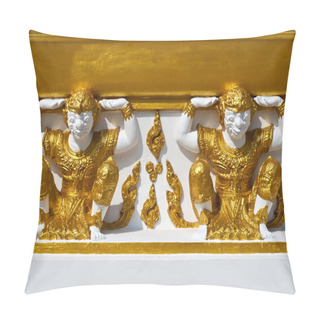 Personality  Thai Art Style On Wall, Take Photo From Temple In Ubon Ratchathani, Thailand Pillow Covers