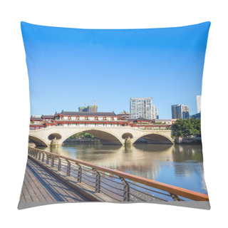 Personality  Vintage Bridge In Modern City Pillow Covers