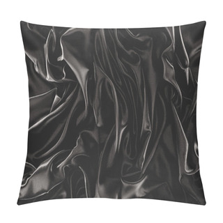 Personality  Full Frame Of Black Elegant Silk Cloth As Background Pillow Covers