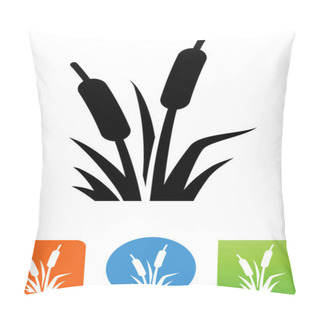 Personality  Cattail Wetland Plants Icon Pillow Covers