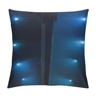 Personality  Billboard Illuminated By Spotlights At Night Pillow Covers