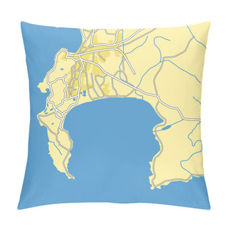 Personality  Vector Illustration Map Of Capetown Pillow Covers