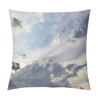 Personality  Blue Clouds On Blue Sunlight Sky Background And Copy Space Pillow Covers