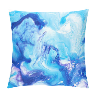 Personality  Blue Creative Abstract Hand Painted Background, Marble Texture Pillow Covers