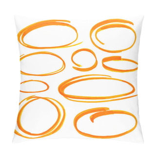 Personality  Colorful Highlight Round Stripes, Circle Banners Drawn With School Markers. Stylish Highlight Elements For Design. Vector Highlight Pillow Covers