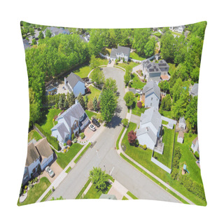 Personality  Panoramic Of View At Height Residential Quarters Roofs Sayreville Small Town Of Houses Of New Jersey USA Pillow Covers