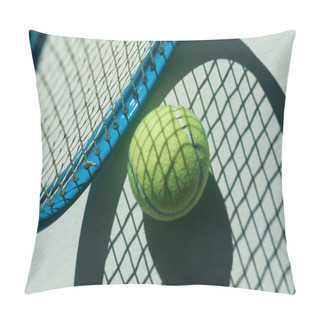 Personality  Tennis Racket And Ball On Floor  Pillow Covers