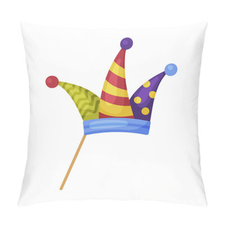 Personality  Pole Or Stick With Clown Hat Or Foolscap As Party Birthday Photo Booth Prop Vector Illustration Pillow Covers