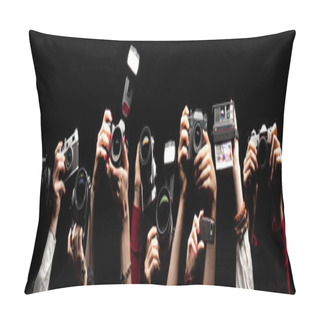 Personality  Raised Hands Holding Photocameras Pillow Covers