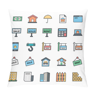 Personality  Networking, Web, User Interface And Internet Vector Icons 25 Pillow Covers
