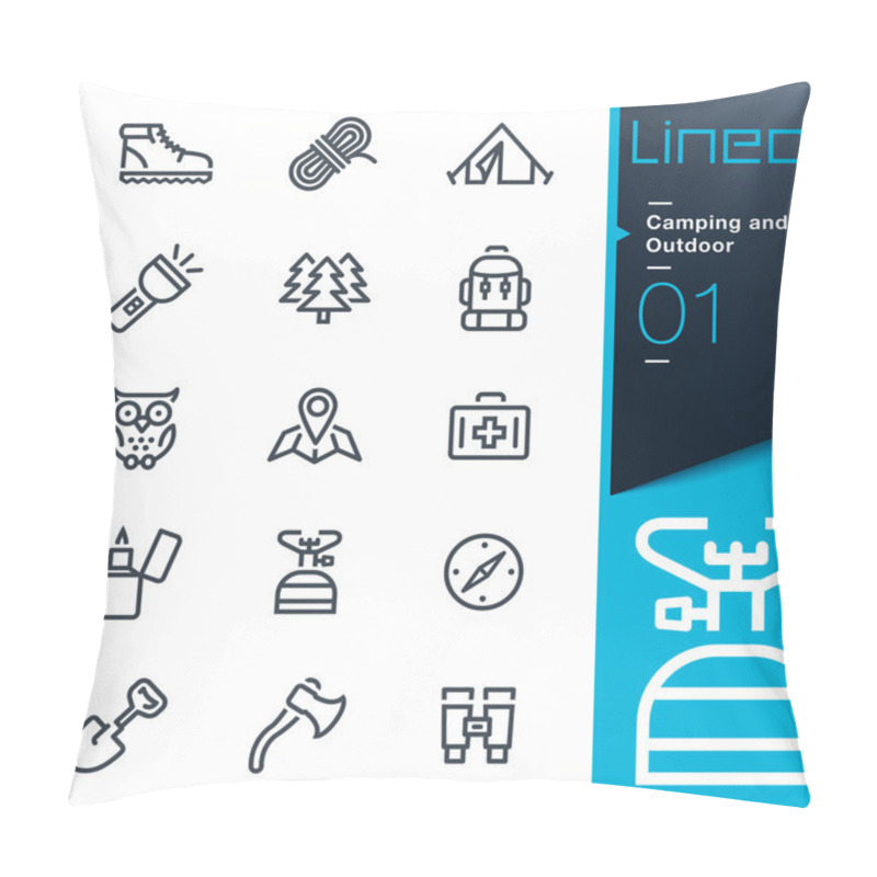 Personality  Lineo - Camping and Outdoor outline icons pillow covers