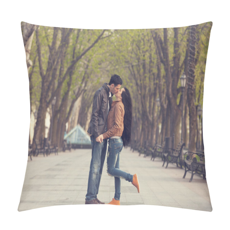 Personality  Couple at alley in city. pillow covers