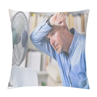 Personality  Man Suffers From Heat In The Office Or At Home Pillow Covers