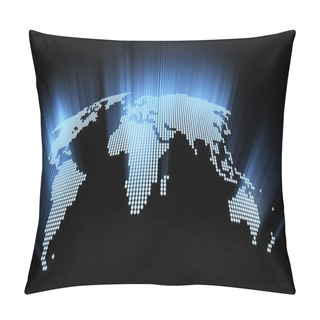 Personality  Glowing Hi-tech World Map Pillow Covers