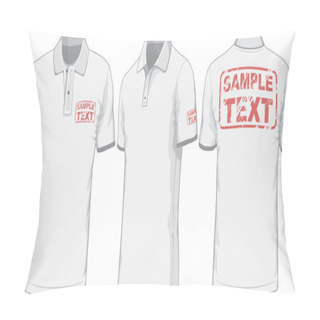 Personality  Front, Back And Side Views Of Polo-shirt. Vector Pillow Covers