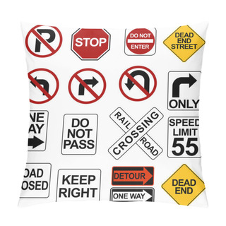 Personality  Road Sign Set Pillow Covers