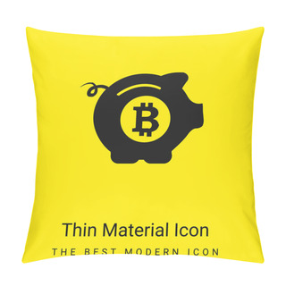 Personality  Bitcoin Safe Pig Minimal Bright Yellow Material Icon Pillow Covers