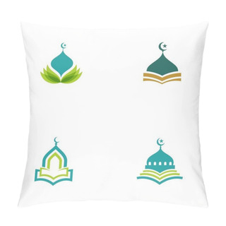 Personality  Islamic School Vector Icon Design Illustration Template Pillow Covers