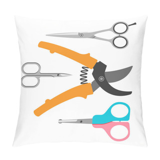 Personality  Scissors Vector Icons Set Pillow Covers
