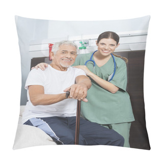 Personality  Nurse With Arm Around Patient In Rehab Center Pillow Covers