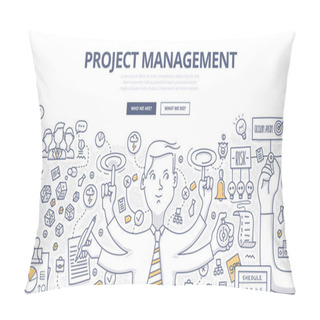 Personality Project Management Doodle Concept Pillow Covers