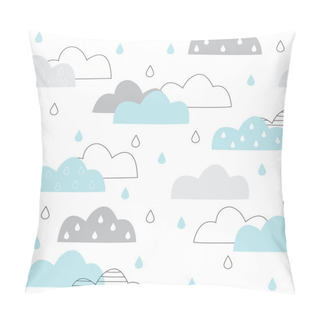 Personality  Clouds Seamless Pattern, Simple Vector Illustration Pillow Covers