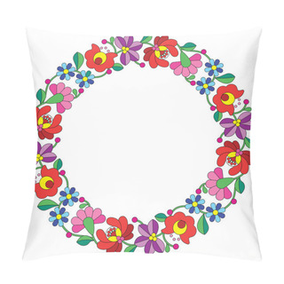 Personality  Kalocsai Embroidery In Circle - Hungarian Floral Folk Pattern Pillow Covers
