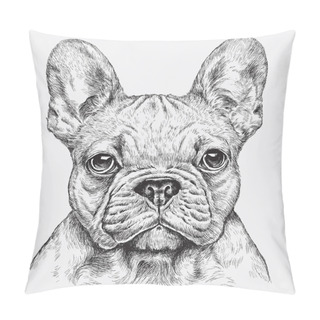 Personality  Highly Detailed Hand Drawn French Bulldog Vector Illustration Pillow Covers