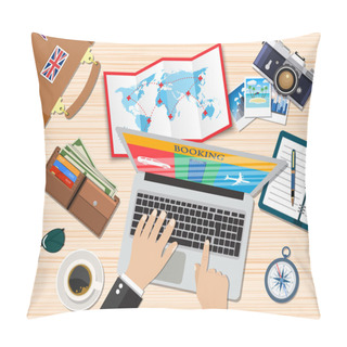 Personality  Travel Planning Banner. Pillow Covers