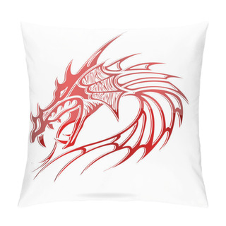 Personality  Asia Dragon And Flames Sign Red Color Pillow Covers