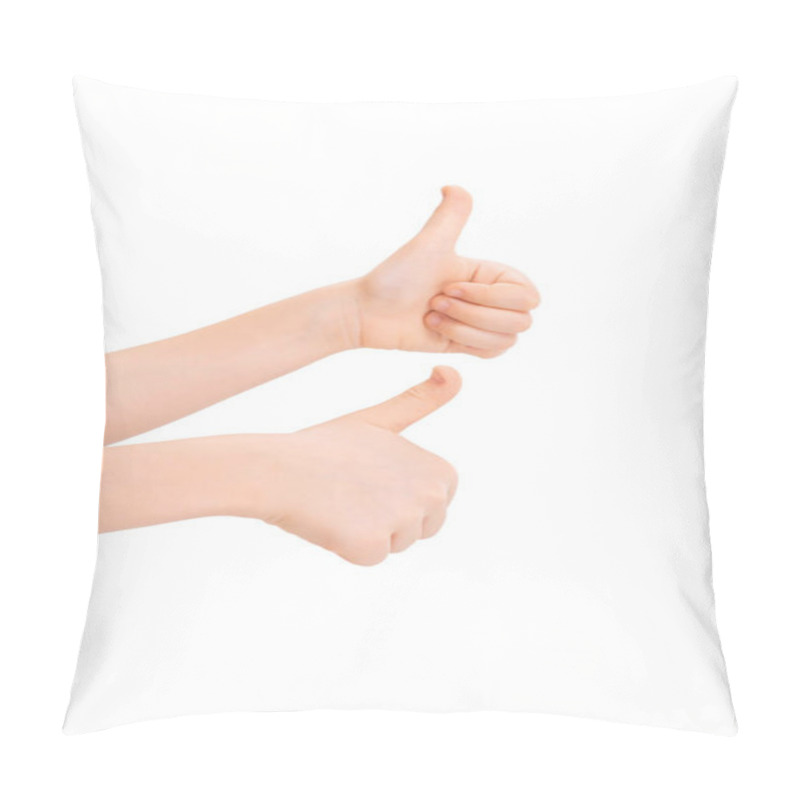 Personality  Hands Gesturing Thumbs Up Pillow Covers