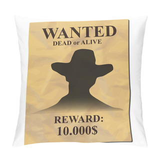 Personality  Old Wanted Poster Pillow Covers