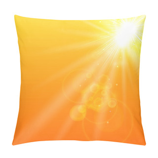 Personality  Summer Orange Background With Sunlight. Vector Illustration Pillow Covers
