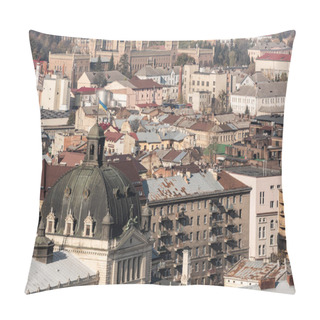 Personality  Aerial View Of City With Roof Of Dominican Church And Old Buildings In Historical Center Pillow Covers