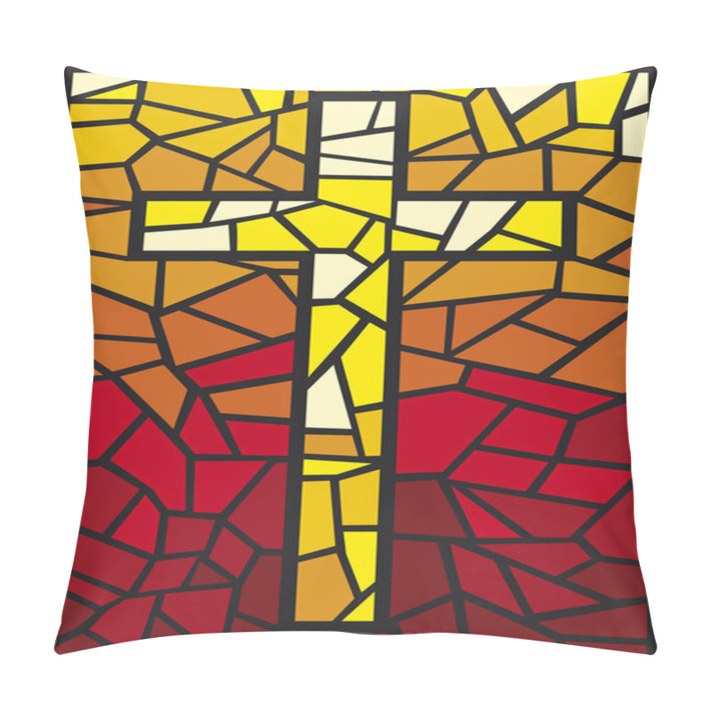 Personality  Stained glass cross pillow covers