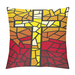 Personality Stained Glass Cross Pillow Covers