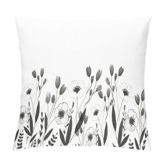 Personality  Black Leaves Monochrome Pattern Pillow Covers