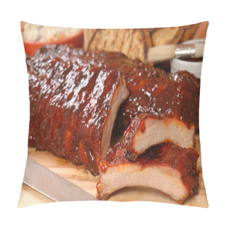 Personality  BBQ Ribs With Toasted Bread And Cole Slaw Pillow Covers
