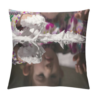 Personality  Creative Toddler Playing With White Foam Pillow Covers