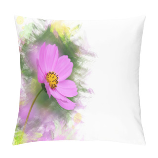 Personality  Cosmos Flower.Watercolor Effect Pillow Covers