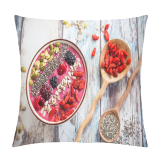 Personality  Breakfast Berry Smoothie Bowl Pillow Covers