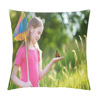 Personality  Little Girl Catching Butterflies  Pillow Covers