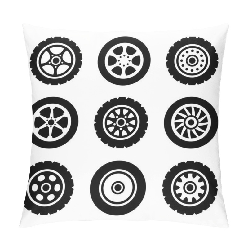 Personality  Car Wheels Icons Set Pillow Covers