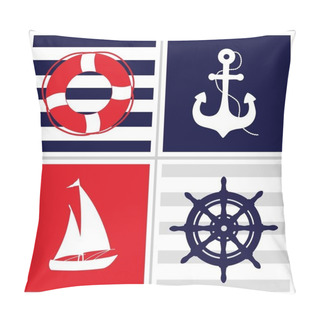 Personality  Marine Four Patterns With Nautical Elements  Pillow Covers