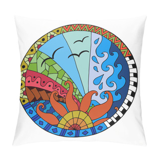 Personality  Hand Drawn Day Circle Mandala. Pillow Covers